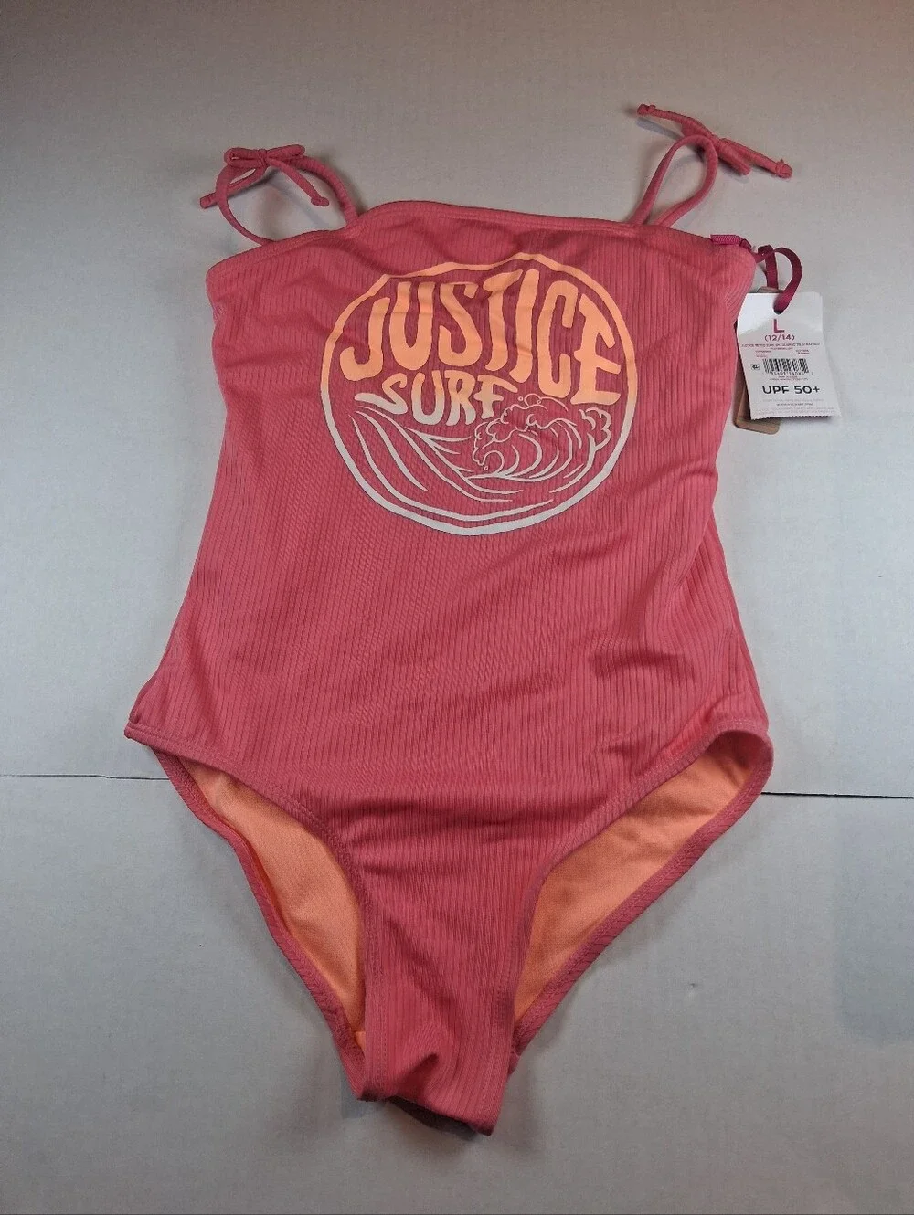 Justice Girls One Piece Bathing Suit Size Large 12/14 (Bag1)